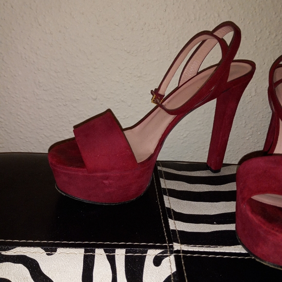 Gucci Platform Suede Heels Kid Scamosciato - Picture 3 of 15